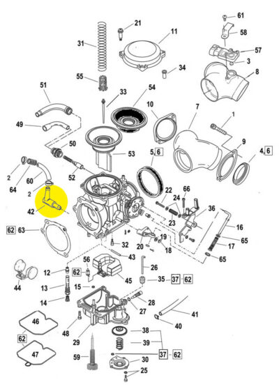 Innesto benzina in ottone per carburatore Keihin CV - immagine 2