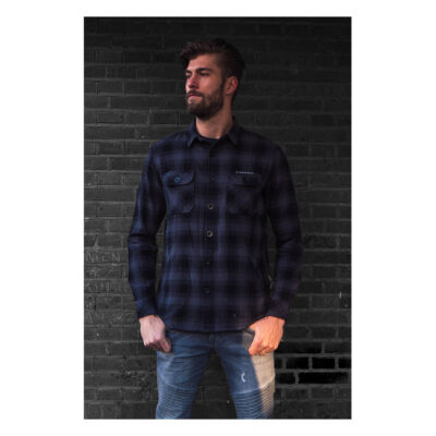 Camicia da boscaiolo in flanella MCS - Nero/Grigio - immagine 2