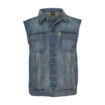 Gilet in jeans - Azzurro stone washed