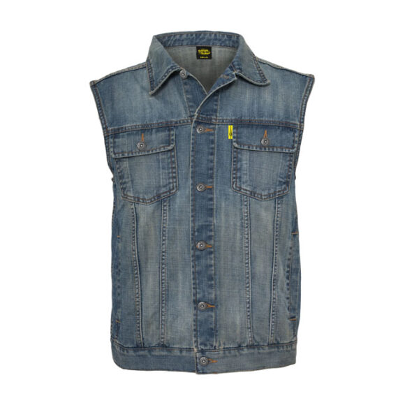 Gilet in jeans - Azzurro stone washed