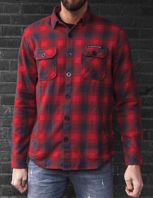 Camicia da boscaiolo in flanella MCS Rosso Grigio Motoinferno