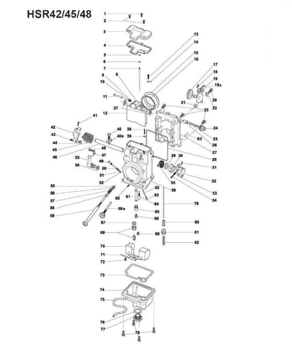 Ricambi per carburatore Mikuni HSR