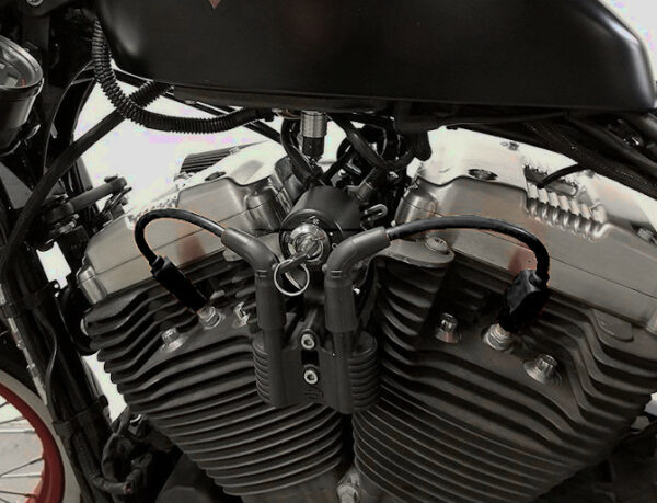 Kit ricollocamento bobina/chiave per Sportster 2004>2020 - Cavi neri