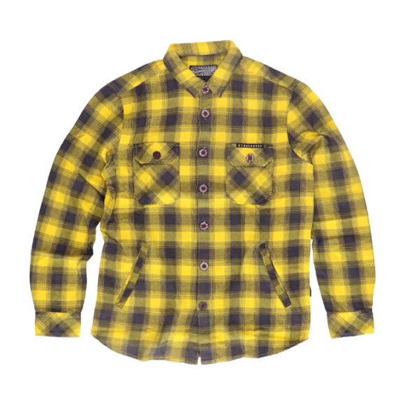 Camicia da boscaiolo in flanella MCS - Nero/Giallo - immagine 3