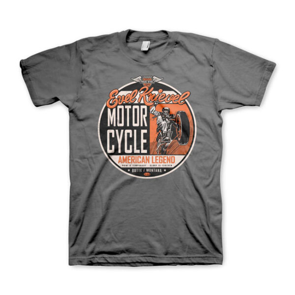 T-shirt Evel Knievel American legend - Grigia