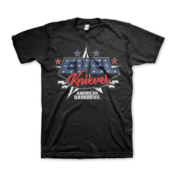 T-shirt Evel Knievel American daredevil - Nera