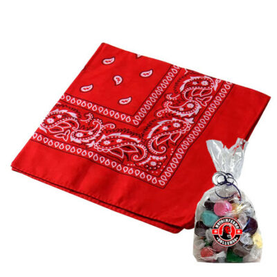 Bandana rossa + caramelle