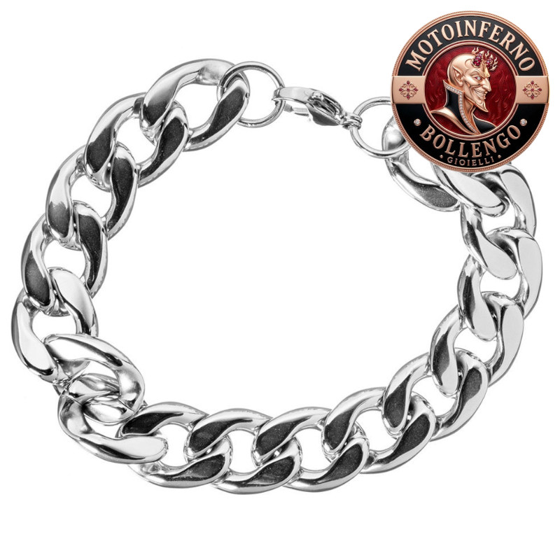 Bracciale in acciaio inox - Catena ad anelli (Grande)