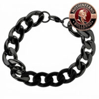 Bracciale in acciaio inox - Catena ad anelli (Grande / Nera)