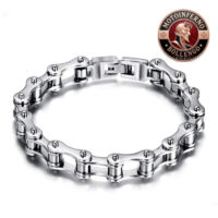 Bracciale in acciaio inox - Catena tipo moto (Cromata / piccola)