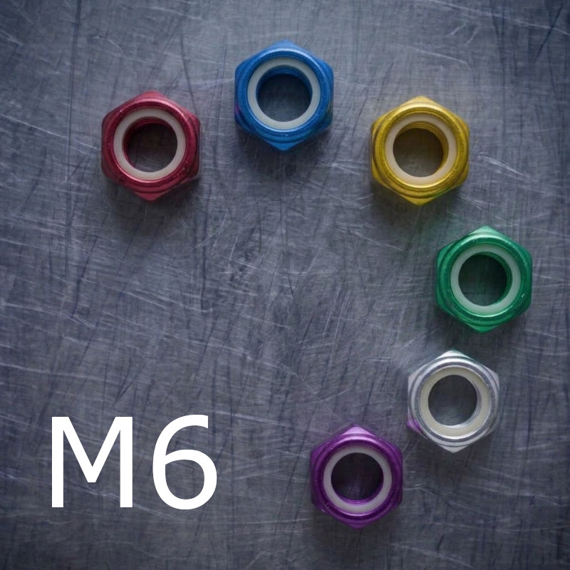 Dadi autobloccanti in Ergal M6 - Vari colori