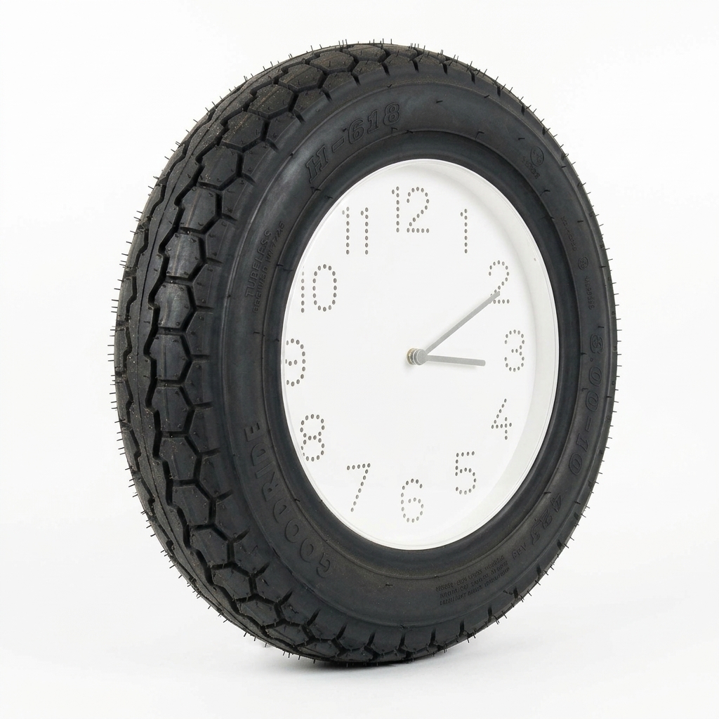 Gommolo, orologio da parete con pneumatico moto
