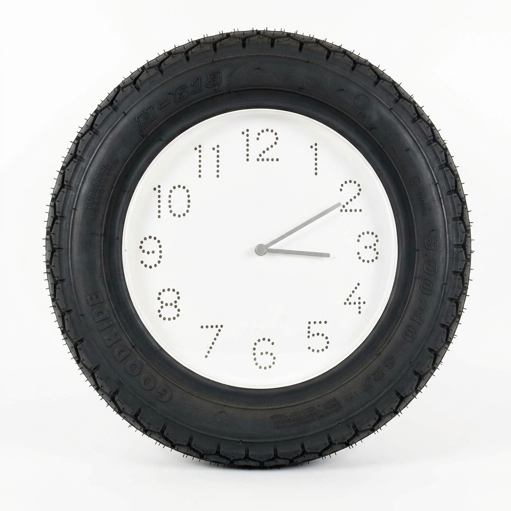 Gommolo, orologio da parete con pneumatico moto - immagine 2